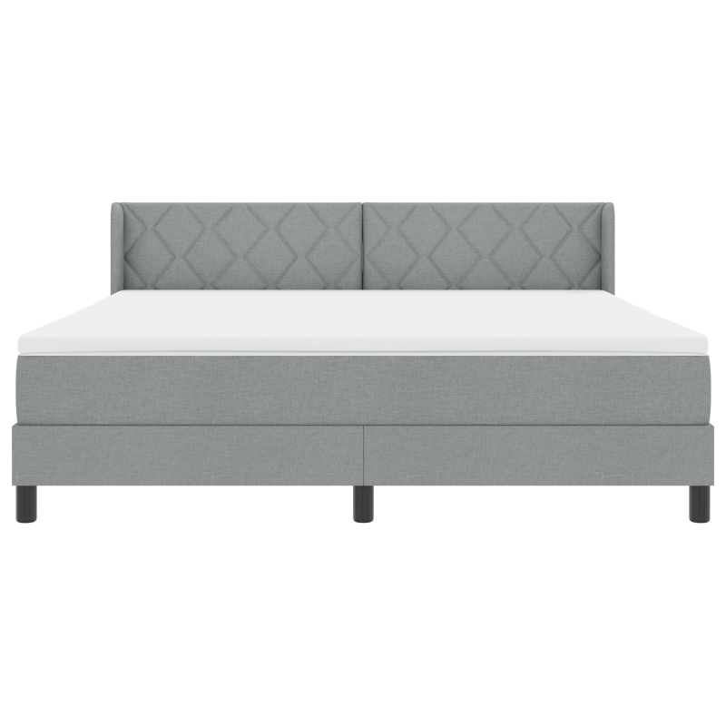 Boxspringbett mit Matratze Hellgrau 180x200 cm Stoff