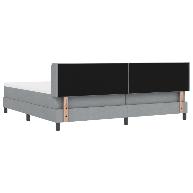 Boxspringbett mit Matratze Hellgrau 200x200 cm Stoff