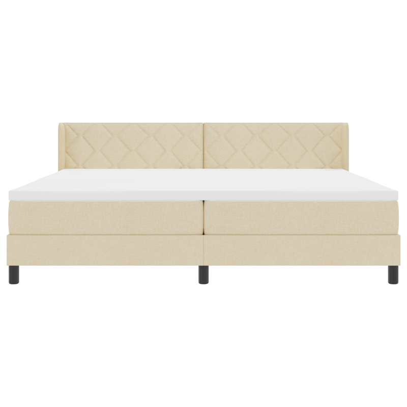 Boxspringbett mit Matratze Creme 200x200 cm Stoff