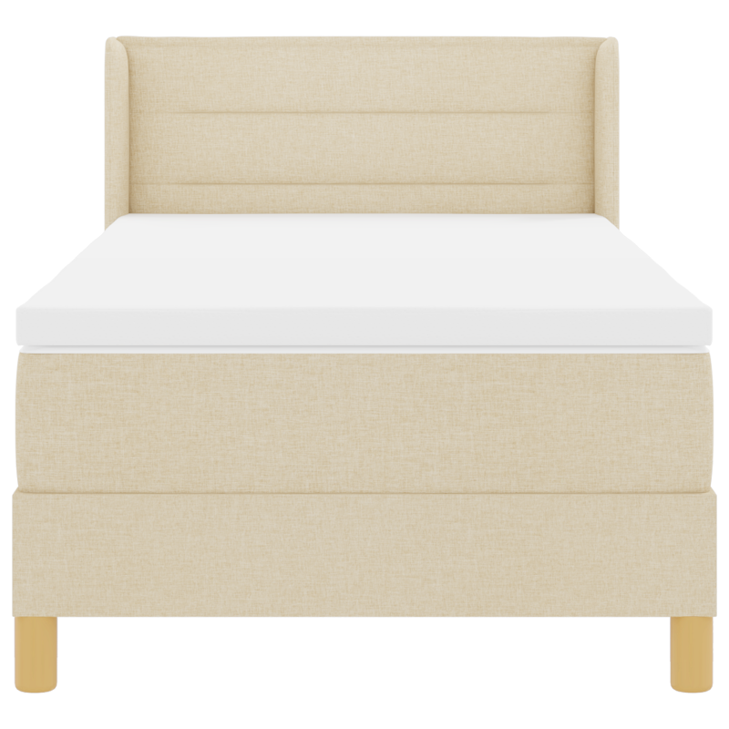 Boxspringbett mit Matratze Creme 90x190 cm Stoff