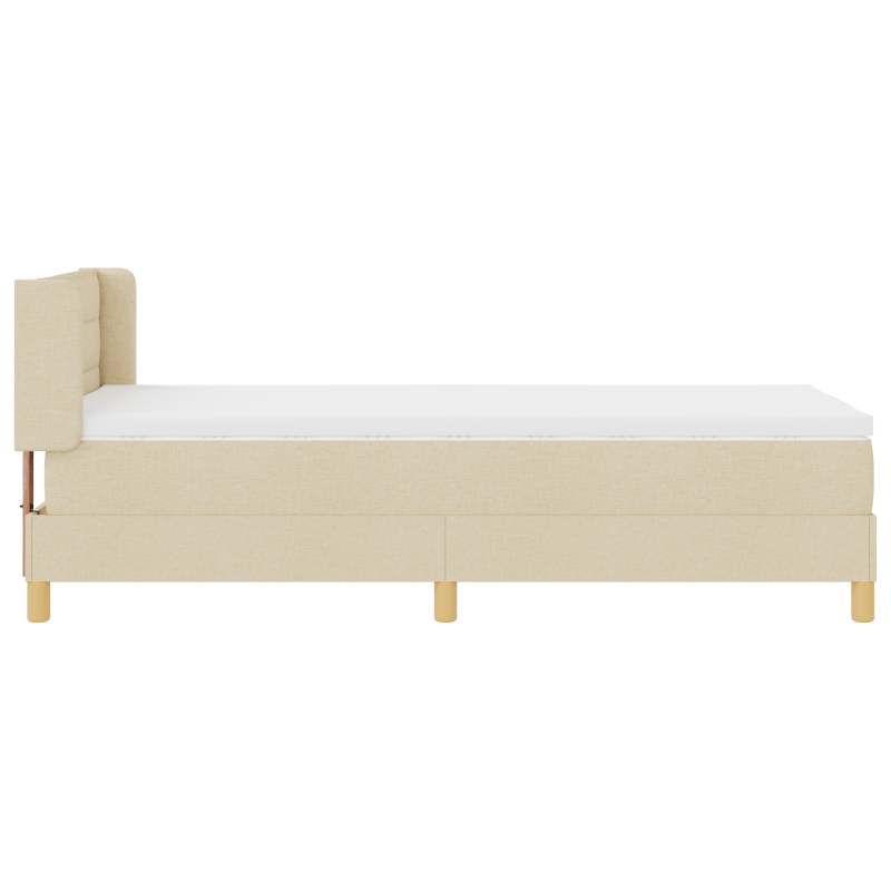 Boxspringbett mit Matratze Creme 90x190 cm Stoff