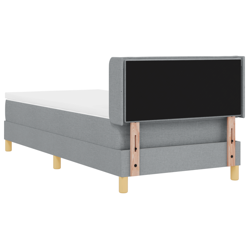Boxspringbett mit Matratze Hellgrau 90x200 cm Stoff