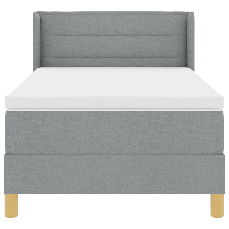 Boxspringbett mit Matratze Hellgrau 90x200 cm Stoff