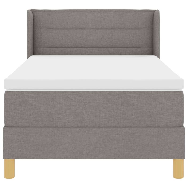 Boxspringbett mit Matratze Taupe 90x200 cm aus Stoff