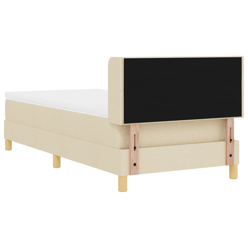 Boxspringbett mit Matratze Creme 80x200 cm Stoff