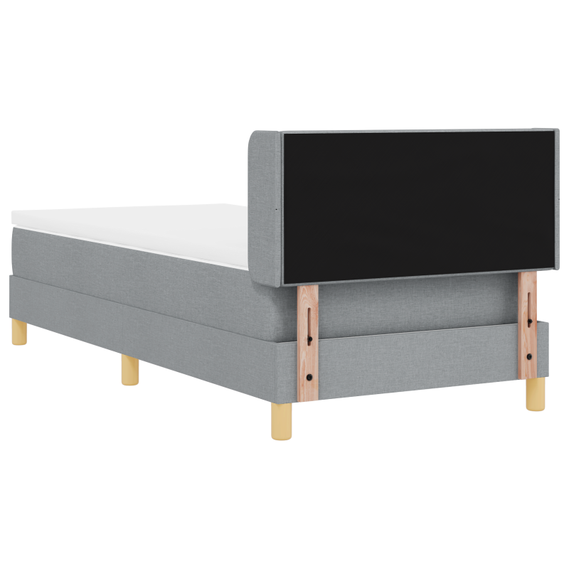 Boxspringbett mit Matratze Hellgrau 90x200 cm Stoff