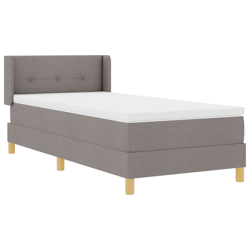 Boxspringbett mit Matratze Taupe 90x200 cm Stoff