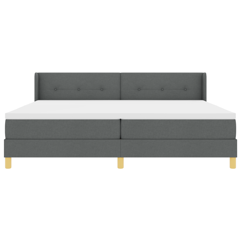 Boxspringbett mit Matratze Dunkelgrau 200x200 cm Stoff