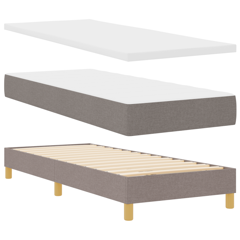 Boxspringbett mit Matratze Taupe 80x200 cm Stoff