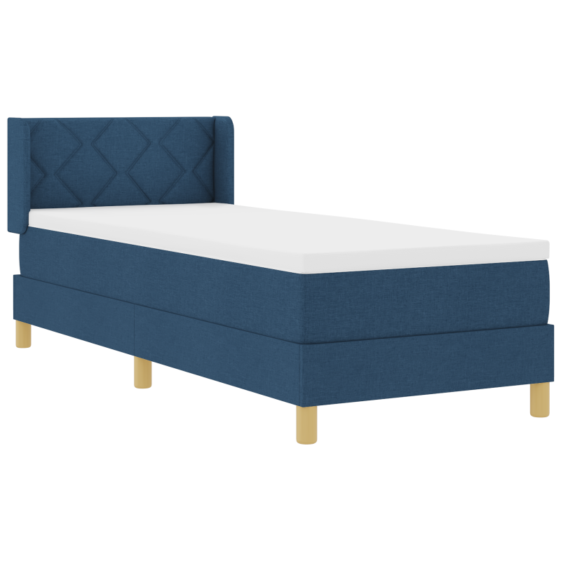 Boxspringbett mit Matratze Blau 80x200 cm Stoff