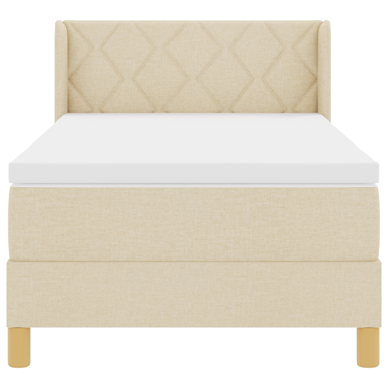 Boxspringbett mit Matratze Creme 100x200 cm Stoff