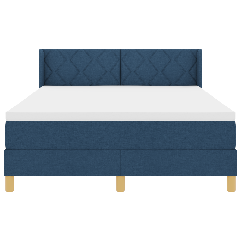 Boxspringbett mit Matratze Blau 140x190 cm Stoff