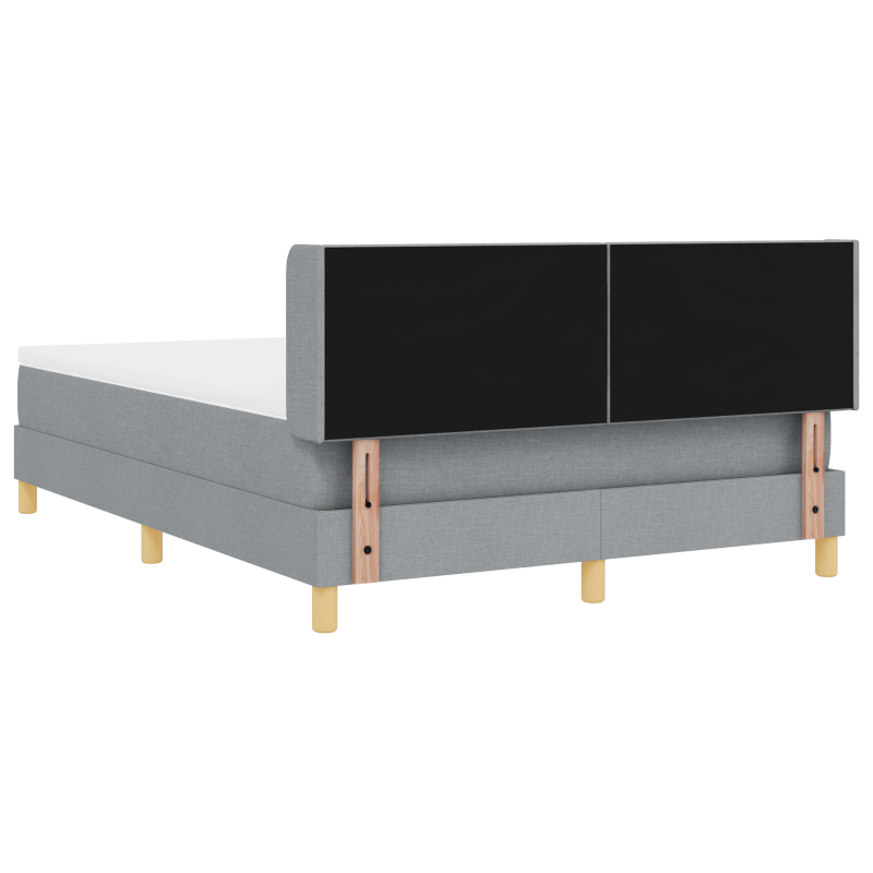 Boxspringbett mit Matratze Hellgrau 140x200 cm Stoff