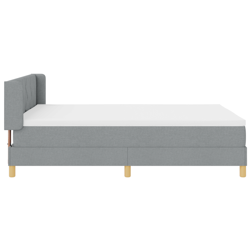 Boxspringbett mit Matratze Hellgrau 160x200 cm Stoff