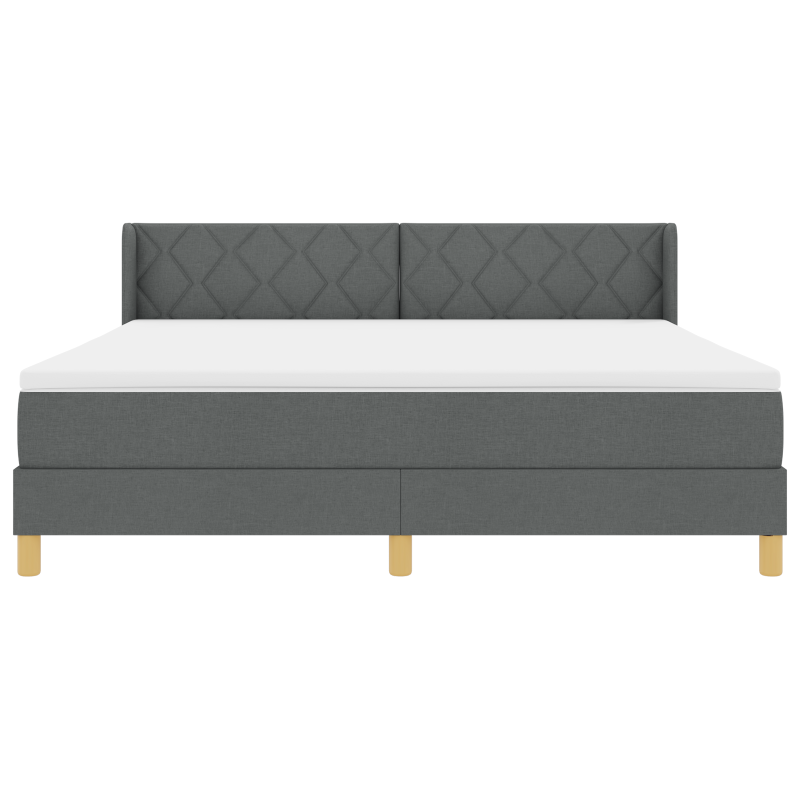 Boxspringbett Dunkelgrau mit Matratze 180x200 cm Stoff