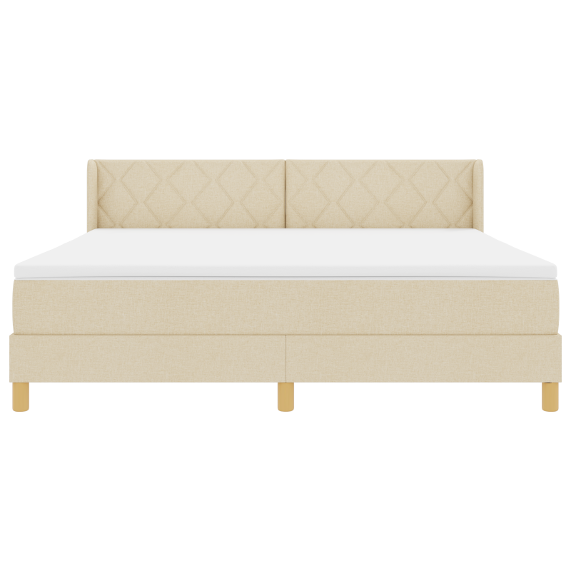 Boxspringbett mit Matratze Creme 180x200 cm Stoff