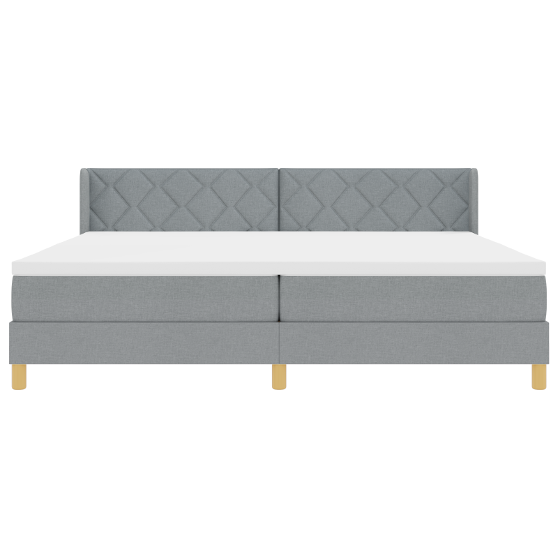 Boxspringbett mit Matratze Hellgrau 200x200 cm Stoff