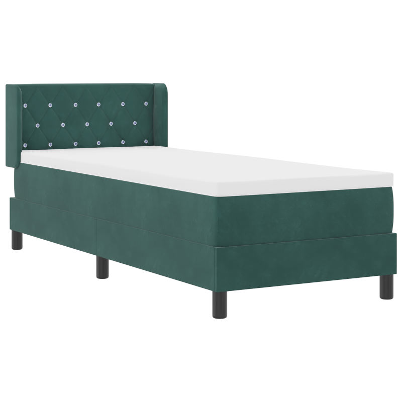 Boxspringbett mit Matratze Dunkelgrün 80x200 cm Velvet