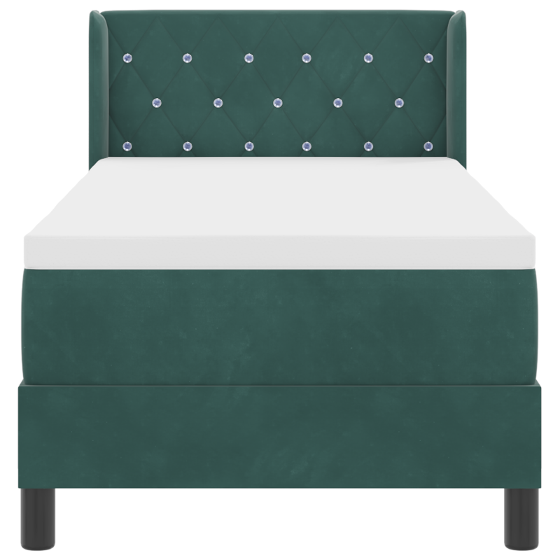 Boxspringbett mit Matratze Dunkelgrün 80x200 cm Velvet