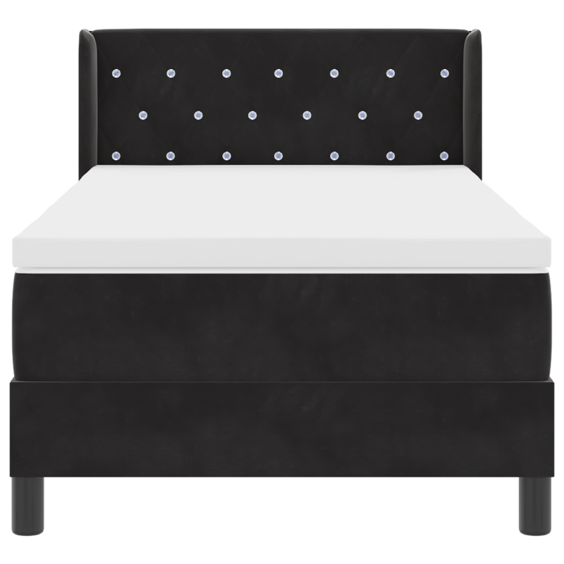 Boxspringbett mit Matratze Schwarz 90x190 cm Samt