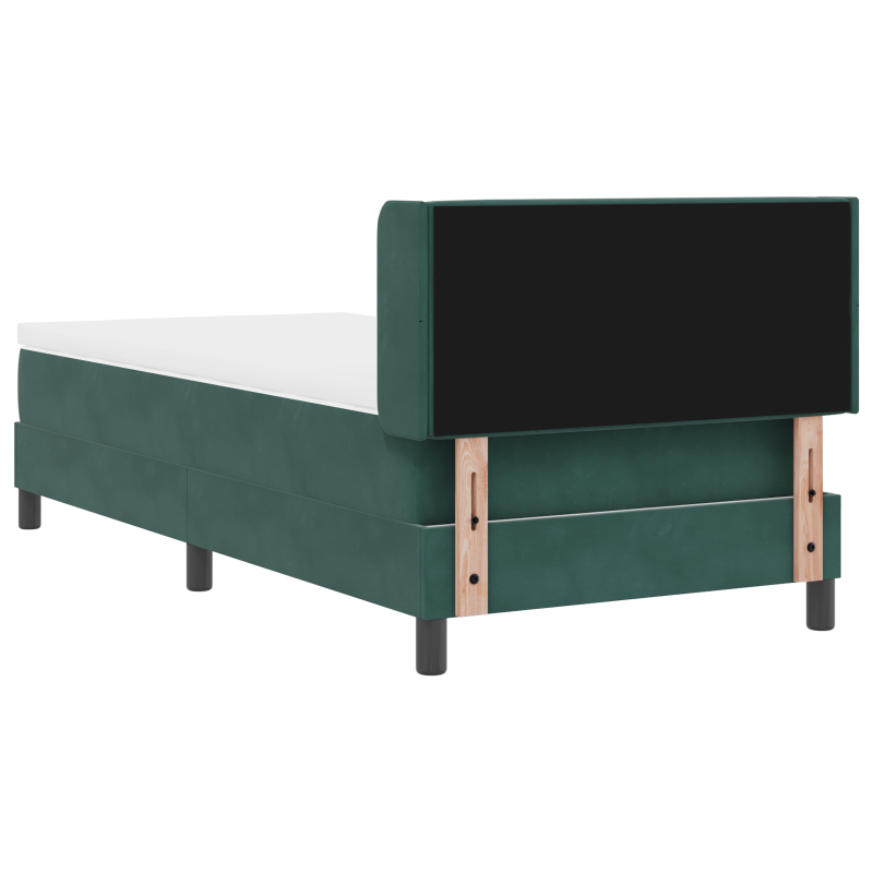Boxspringbett mit Matratze Dunkelgrün 90x190 cm Samt