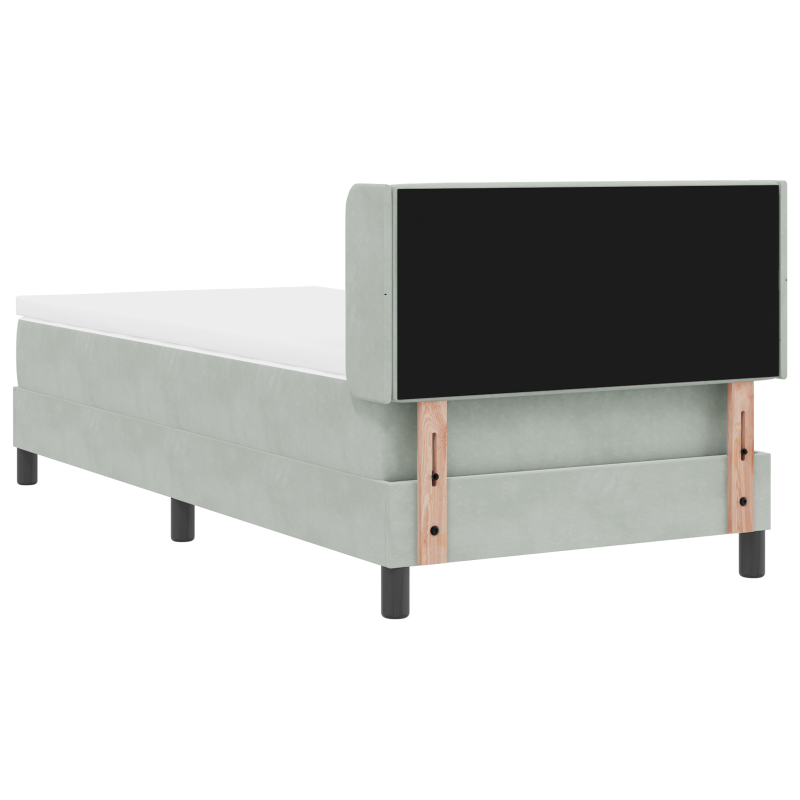 Boxspringbett mit Matratze Hellgrau 90x200 cm Samt