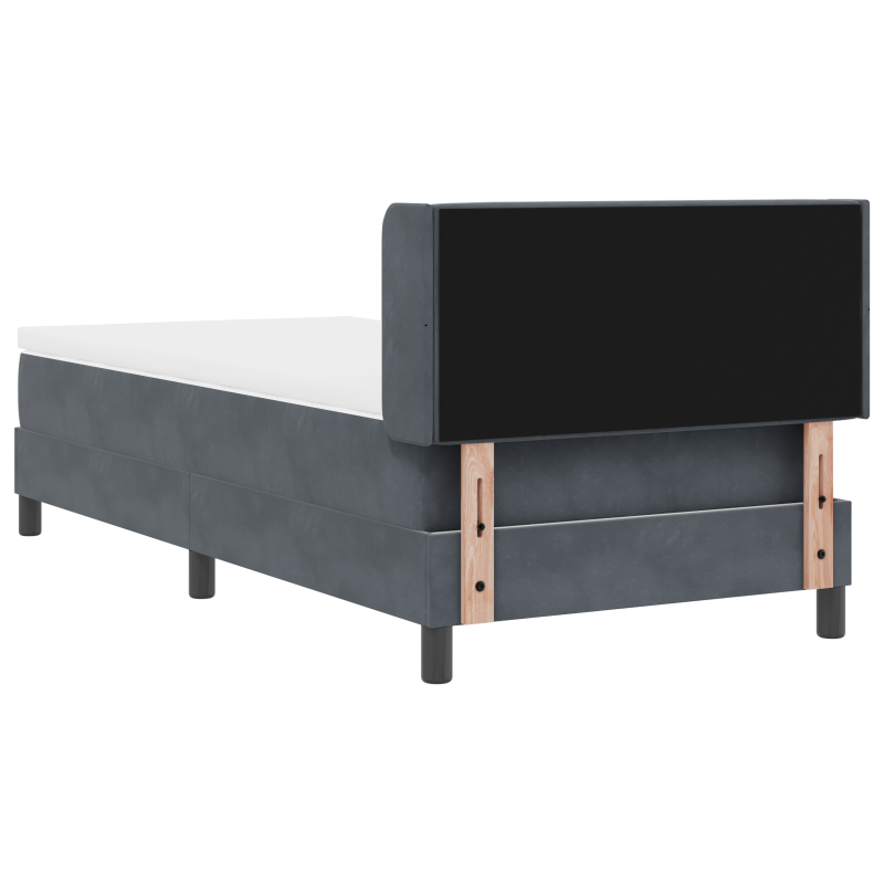Boxspringbett mit Matratze Dunkelgrau 90x200 cm Samt