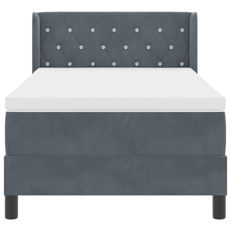Boxspringbett mit Matratze Dunkelgrau 90x200 cm Samt