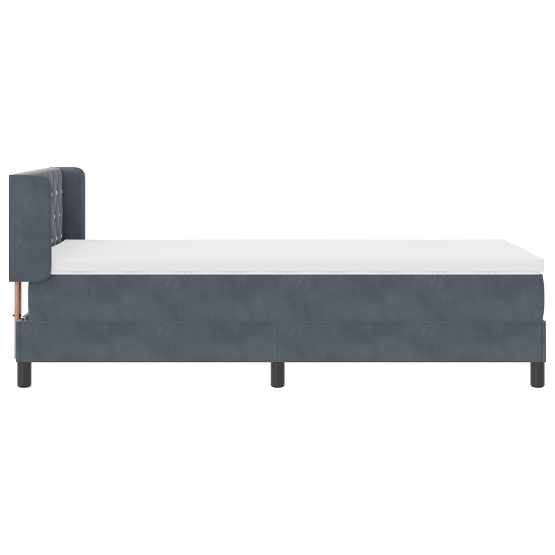 Boxspringbett mit Matratze Dunkelgrau 90x200 cm Samt