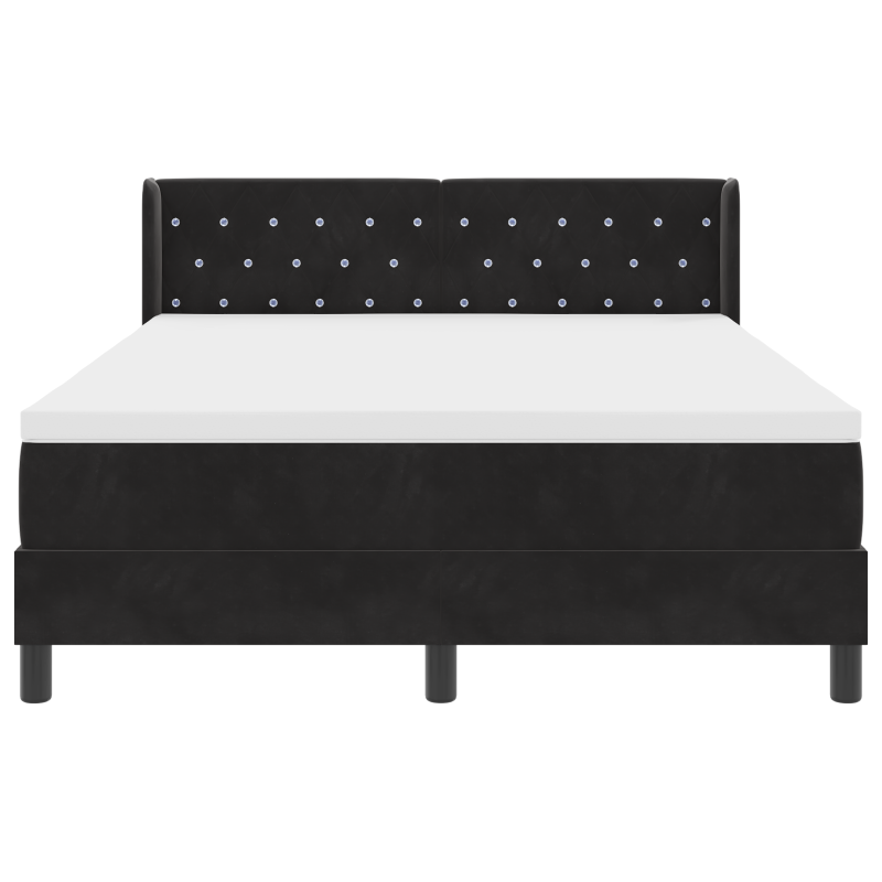 Boxspringbett mit Matratze Schwarz 140x200 cm Samt
