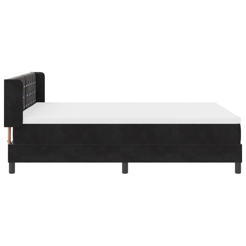 Boxspringbett mit Matratze Schwarz 140x200 cm Samt