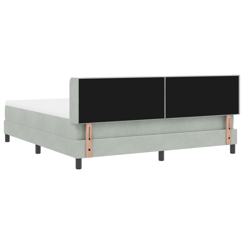 Boxspringbett mit Matratze Hellgrau 180x200 cm Samt