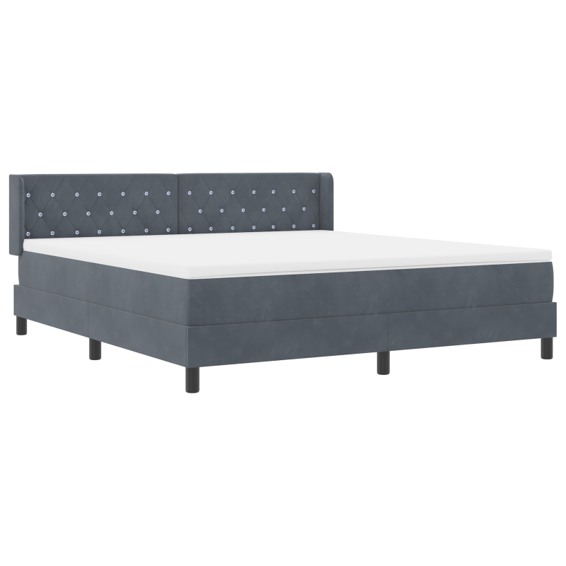 Boxspringbett mit Matratze Dunkelgrau 180x200 cm Samt