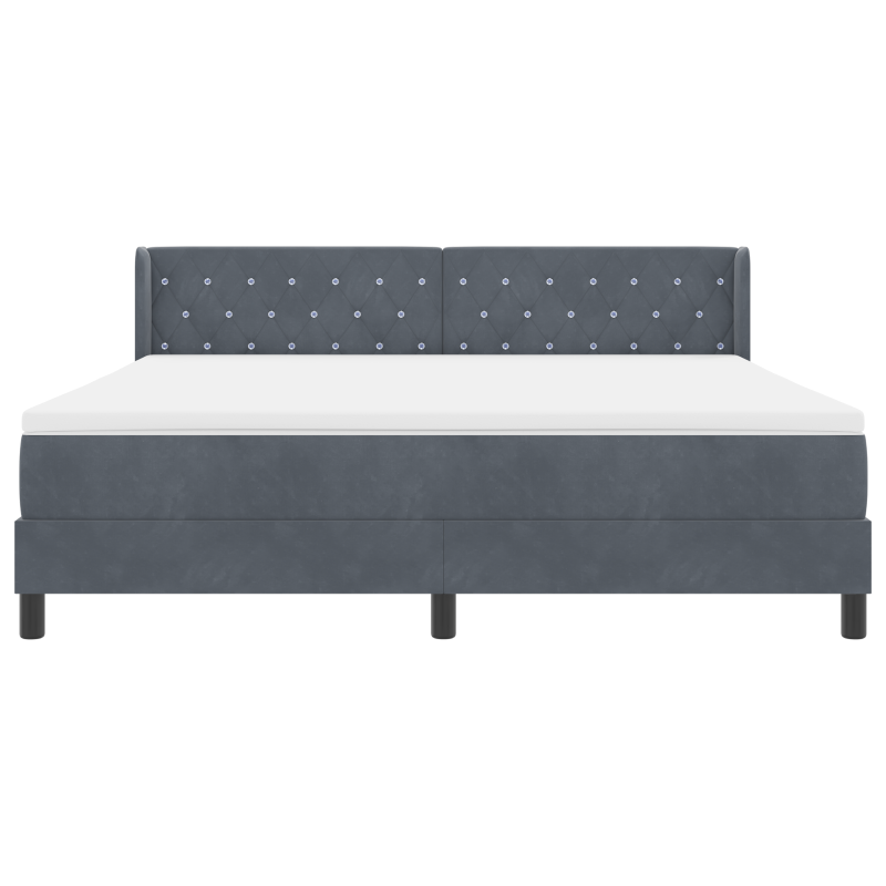Boxspringbett mit Matratze Dunkelgrau 180x200 cm Samt