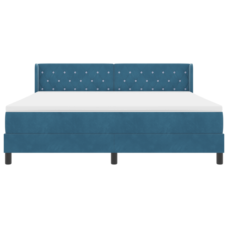 Boxspringbett mit Matratze Dunkelblau 180x200 cm Samt