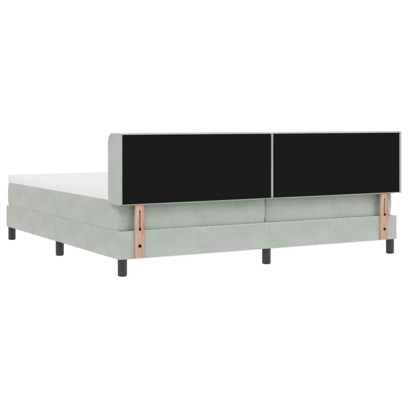 Boxspring-Bett mit Matratze Hellgrau 200x200 cm Samt