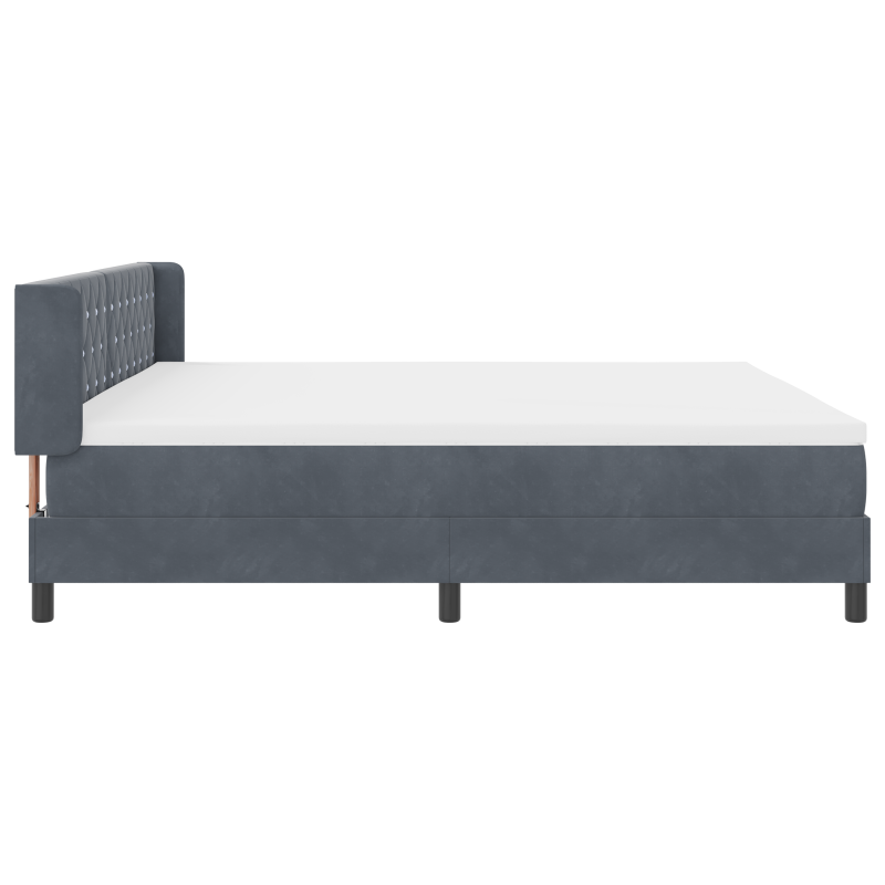 Boxspringbett mit Matratze Dunkelgrau 200x200 cm Samt
