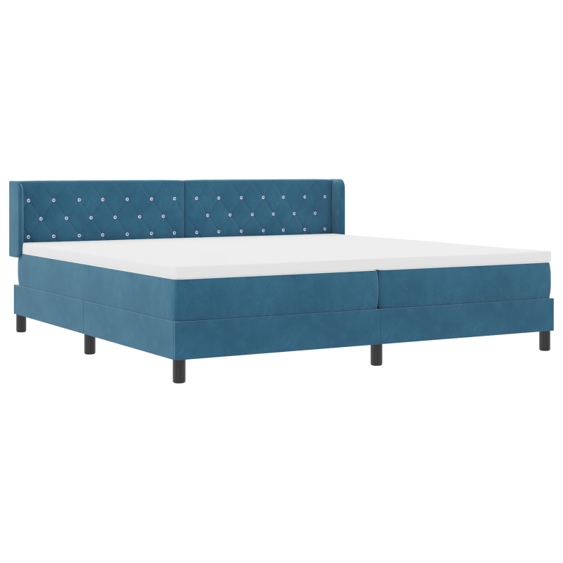 Boxspringbett mit Matratze Dunkelblau 200x200 cm Velours