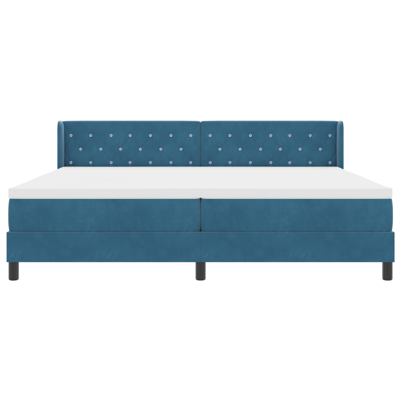 Boxspringbett mit Matratze Dunkelblau 200x200 cm Velours