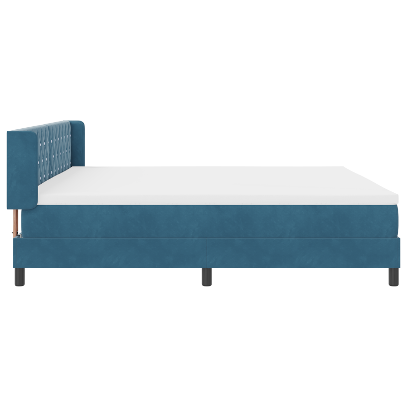 Boxspringbett mit Matratze Dunkelblau 200x200 cm Velours