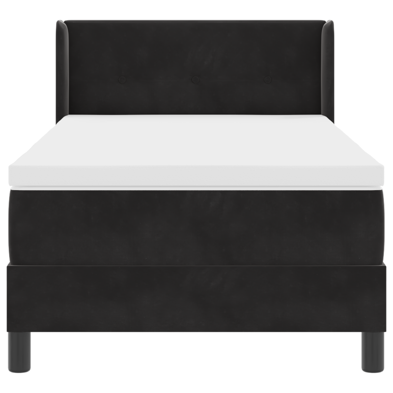 Boxspringbett mit Matratze Schwarz 90x190 cm Samt