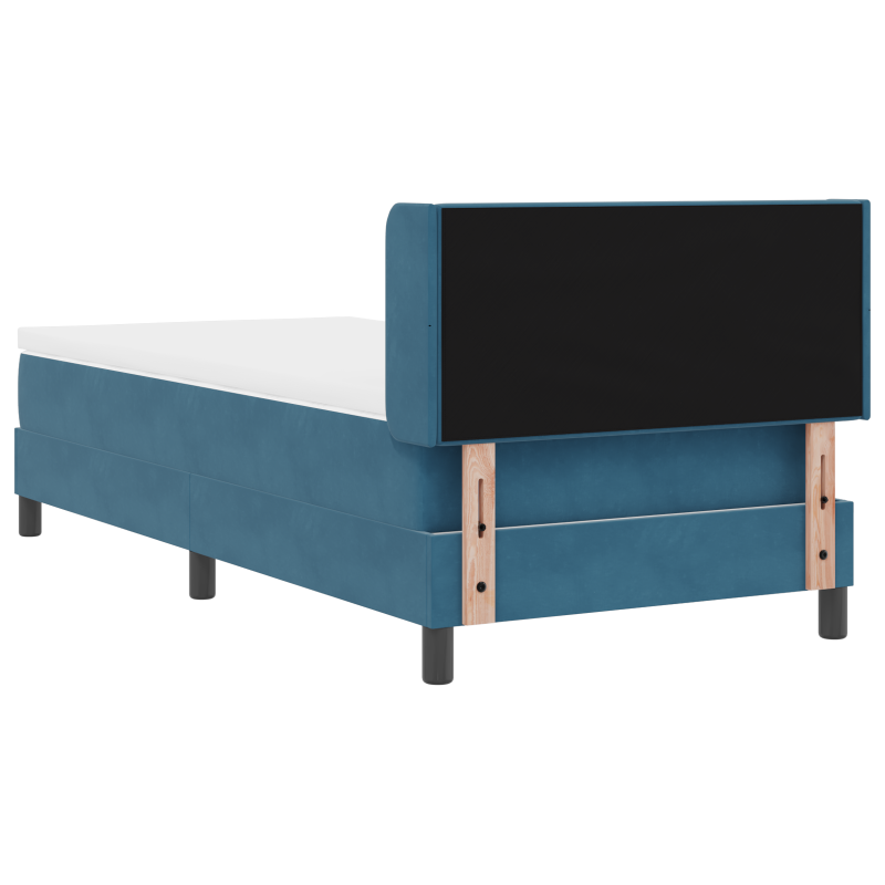 Boxspringbett mit Matratze Dunkelblau 90x190 cm Velours