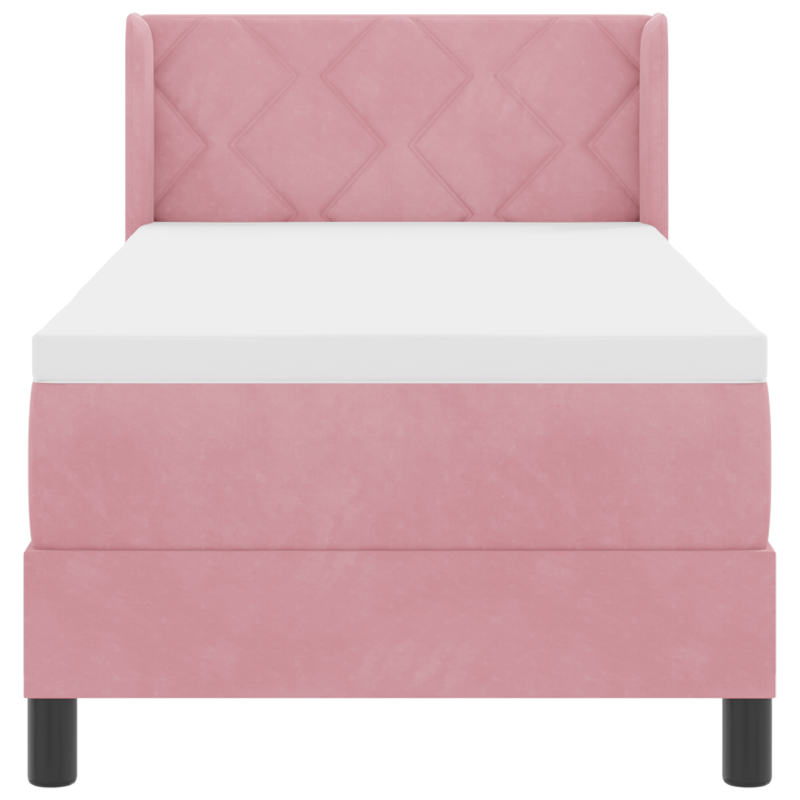 Boxspringbett mit Matratze Rosa 80x200 cm Samt