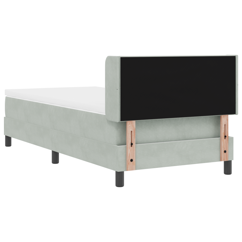 Boxspringbett mit Matratze Hellgrau 90x200 cm Samt