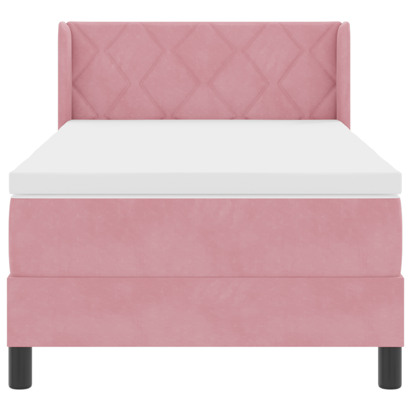 Boxspringbett mit Matratze Rosa 100x200 cm Samt