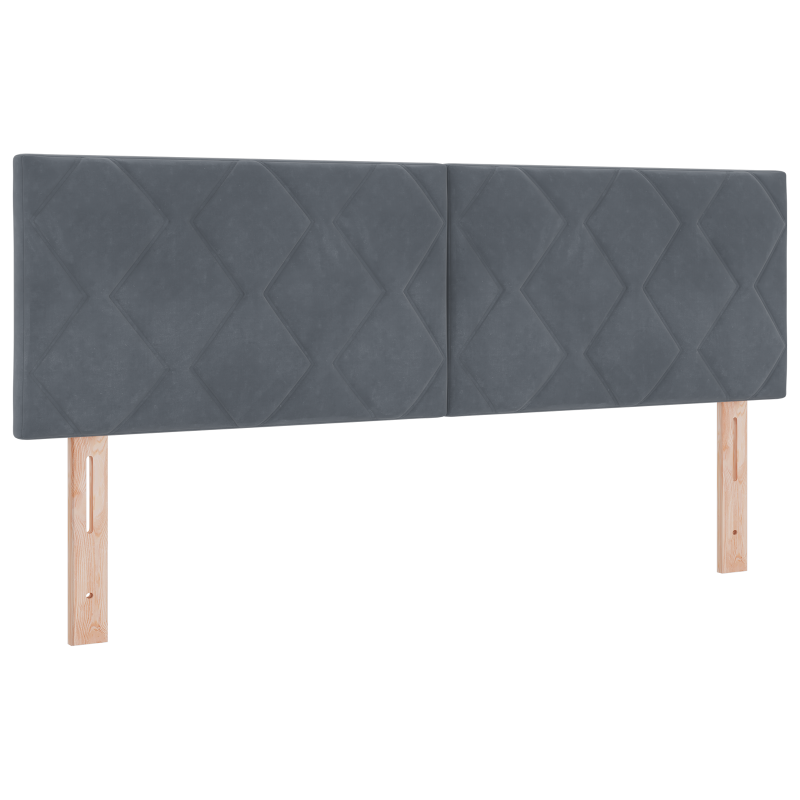 Boxspringbett mit Matratze Dunkelgrau 140x190 cm Velours