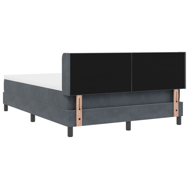 Boxspringbett mit Matratze Dunkelgrau 140x190 cm Velours