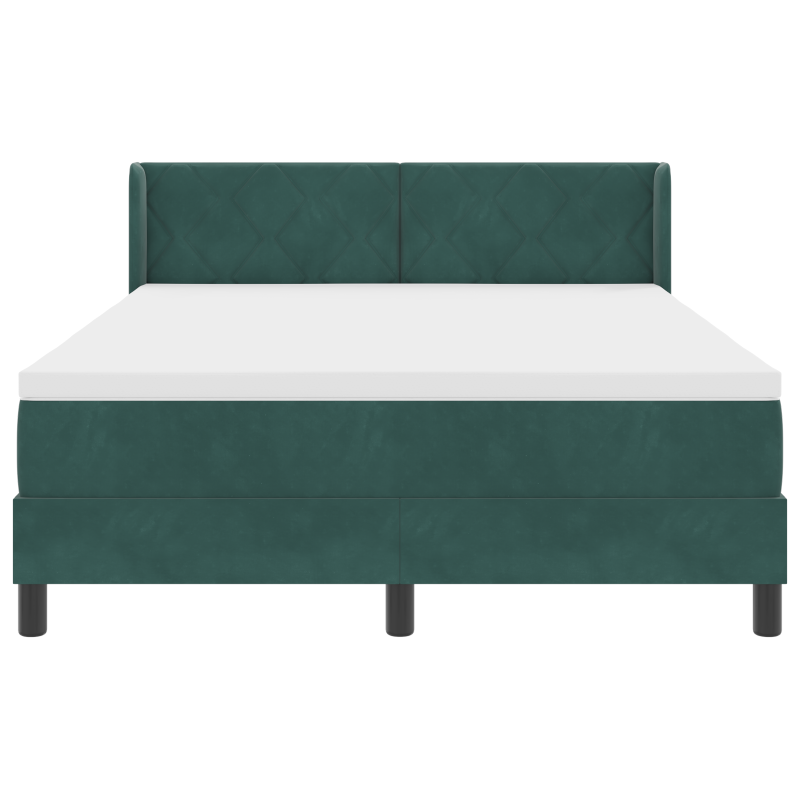 Boxspringbett mit Matratze Dunkelgrün 140x190 cm Samt