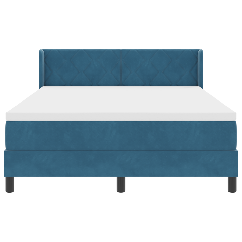 Boxspringbett mit Matratze Dunkelblau 140x190 cm Samt