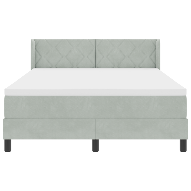 Boxspringbett mit Matratze Hellgrau 140x200 cm Samt